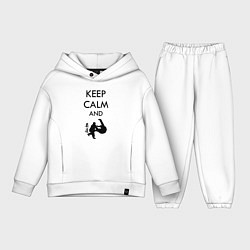 Детский костюм оверсайз Keep calm and judo, цвет: белый