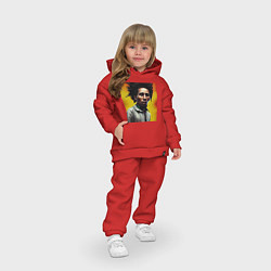 Детский костюм оверсайз Граффити Арт в оранжевых тонах Боб Марли, цвет: красный — фото 2