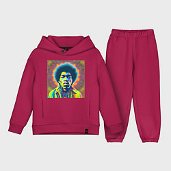 Детский костюм оверсайз Jimi Hendrix Magic Glitch Art, цвет: маджента
