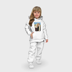 Детский костюм оверсайз Утиная готика пародия на Американская готика, цвет: белый — фото 2