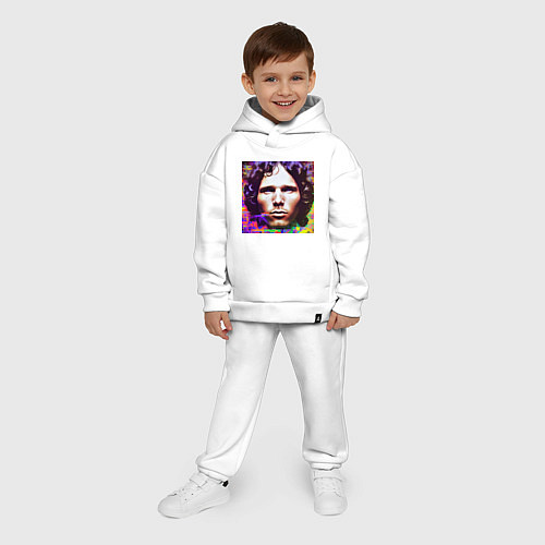 Детский костюм оверсайз Jim Morrison Glitch 25 Digital Art / Белый – фото 4