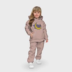 Детский костюм оверсайз Месяц и звезды, цвет: пыльно-розовый — фото 2