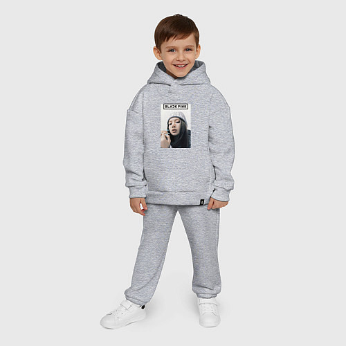 Детский костюм оверсайз Джису блэкпинк / Меланж – фото 4