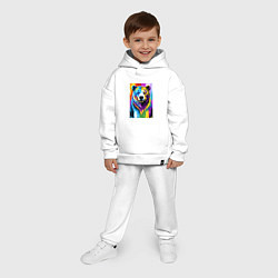 Детский костюм оверсайз Морда медведя - поп-арт - нейросеть, цвет: белый — фото 2