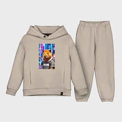 Детский костюм оверсайз Cool capybara - urban style - neural network