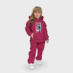 Детский костюм оверсайз Крутой лис в модной куртке - нейросеть, цвет: маджента — фото 2