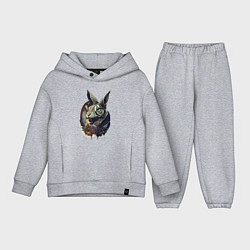 Детский костюм оверсайз Свирепый зайчара - нейросеть, цвет: меланж
