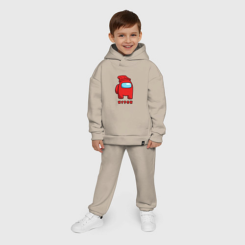 Детский костюм оверсайз Игрок из Among Us Logic / Миндальный – фото 4