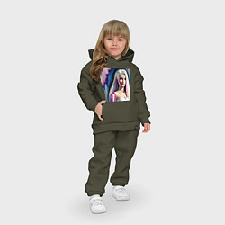 Детский костюм оверсайз Барби с автографом, цвет: хаки — фото 2