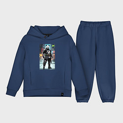 Детский костюм оверсайз Panda cyber samurai, цвет: тёмно-синий