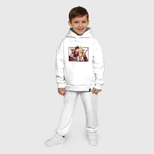 Детский костюм оверсайз Луффи и Ророноа Зоро - Ван пис / Белый – фото 4