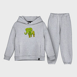 Детский костюм оверсайз Зелёный слон, цвет: меланж