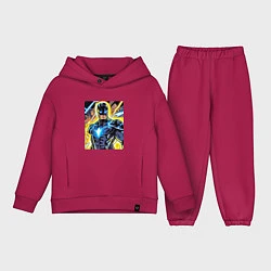 Детский костюм оверсайз Супергерой комиксов, цвет: маджента