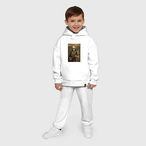 Детский костюм оверсайз Megadeth - skeleton - heavy metal / Белый – фото 4