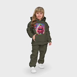 Детский костюм оверсайз Клубника добрый монстрик, цвет: хаки — фото 2