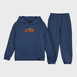 Детский костюм оверсайз CS 2 orange logo, цвет: тёмно-синий
