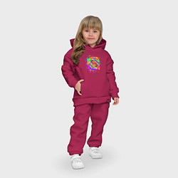 Детский костюм оверсайз Биткоин-монета, цвет: маджента — фото 2