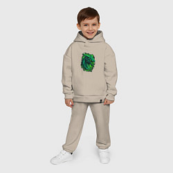 Детский костюм оверсайз Дракон 2024 зеленый, цвет: миндальный — фото 2