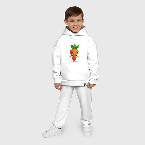 Детский костюм оверсайз Морковка кавайная / Белый – фото 4