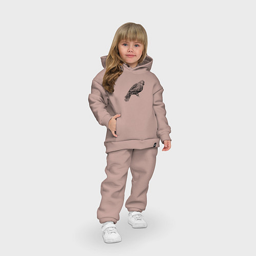 Детский костюм оверсайз Попугай амазон / Пыльно-розовый – фото 3