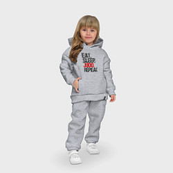 Детский костюм оверсайз Eat sleep judo repeat, цвет: меланж — фото 2