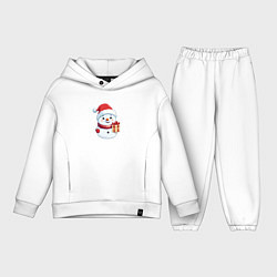 Детский костюм оверсайз Снеговик с подарком