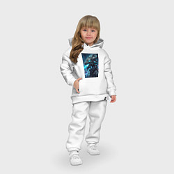 Детский костюм оверсайз Морда кибер дракона - нейросеть, цвет: белый — фото 2