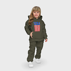 Детский костюм оверсайз America flag, цвет: хаки — фото 2