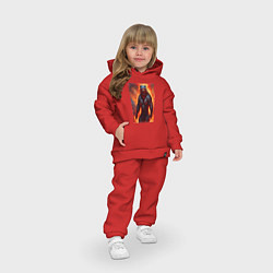 Детский костюм оверсайз Медведь грозный рычит, цвет: красный — фото 2