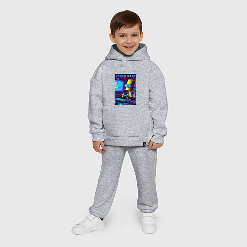 Детский костюм оверсайз Cyber Bart is an avid gamer / Меланж – фото 4