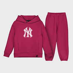 Детский костюм оверсайз New York yankees - baseball logo, цвет: маджента