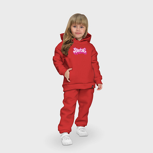 Детский костюм оверсайз Barbie pink / Красный – фото 3