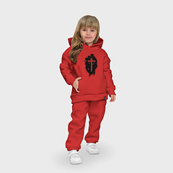 Детский костюм оверсайз Крест католический графика, цвет: красный — фото 2