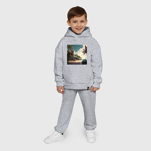 Детский костюм оверсайз Солнечный Майами / Меланж – фото 4