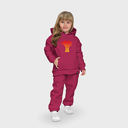 Детский костюм оверсайз Скандинавский огненный узор, цвет: маджента — фото 2