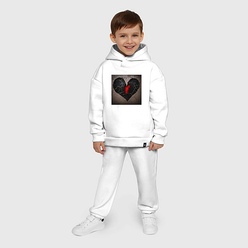 Детский костюм оверсайз Треск в сердце / Белый – фото 4