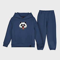 Детский костюм оверсайз Сердитая панда, цвет: тёмно-синий