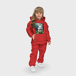 Детский костюм оверсайз Зайчик в одежде, цвет: красный — фото 2