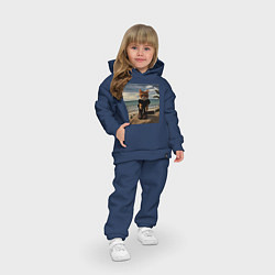 Детский костюм оверсайз Пляжный котик, цвет: тёмно-синий — фото 2