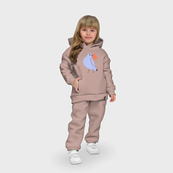 Детский костюм оверсайз Голубь с сердечком, цвет: пыльно-розовый — фото 2