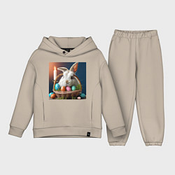 Детский костюм оверсайз Кролик в пасху, цвет: миндальный