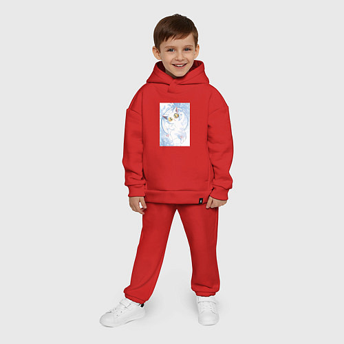 Детский костюм оверсайз Судзумэ закрывающая двери Дайджин кот / Красный – фото 4