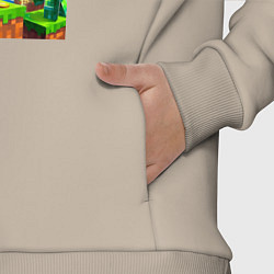 Детский костюм оверсайз Mario in Minecraft - ai art collaboration, цвет: миндальный — фото 2