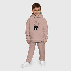 Детский костюм оверсайз Cute elephants, цвет: пыльно-розовый — фото 2