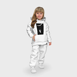 Детский костюм оверсайз Космонавт на качелях планета, цвет: белый — фото 2