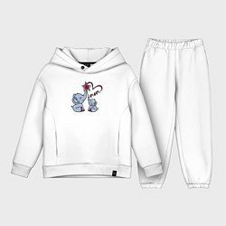 Детский костюм оверсайз Слоник с мамой, цвет: белый