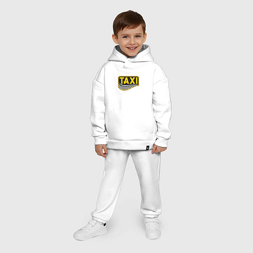 Детский костюм оверсайз Такси / Белый – фото 4