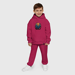 Детский костюм оверсайз Лотос космос, цвет: маджента — фото 2