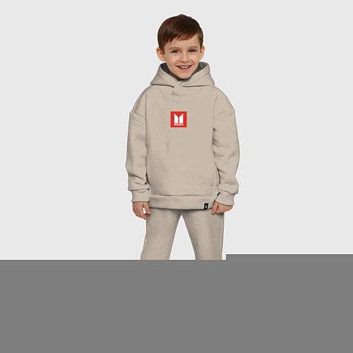 Детский костюм оверсайз Isuzu logo / Миндальный – фото 4