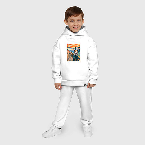 Детский костюм оверсайз Кенгуру кричит - мем нейросеть / Белый – фото 4